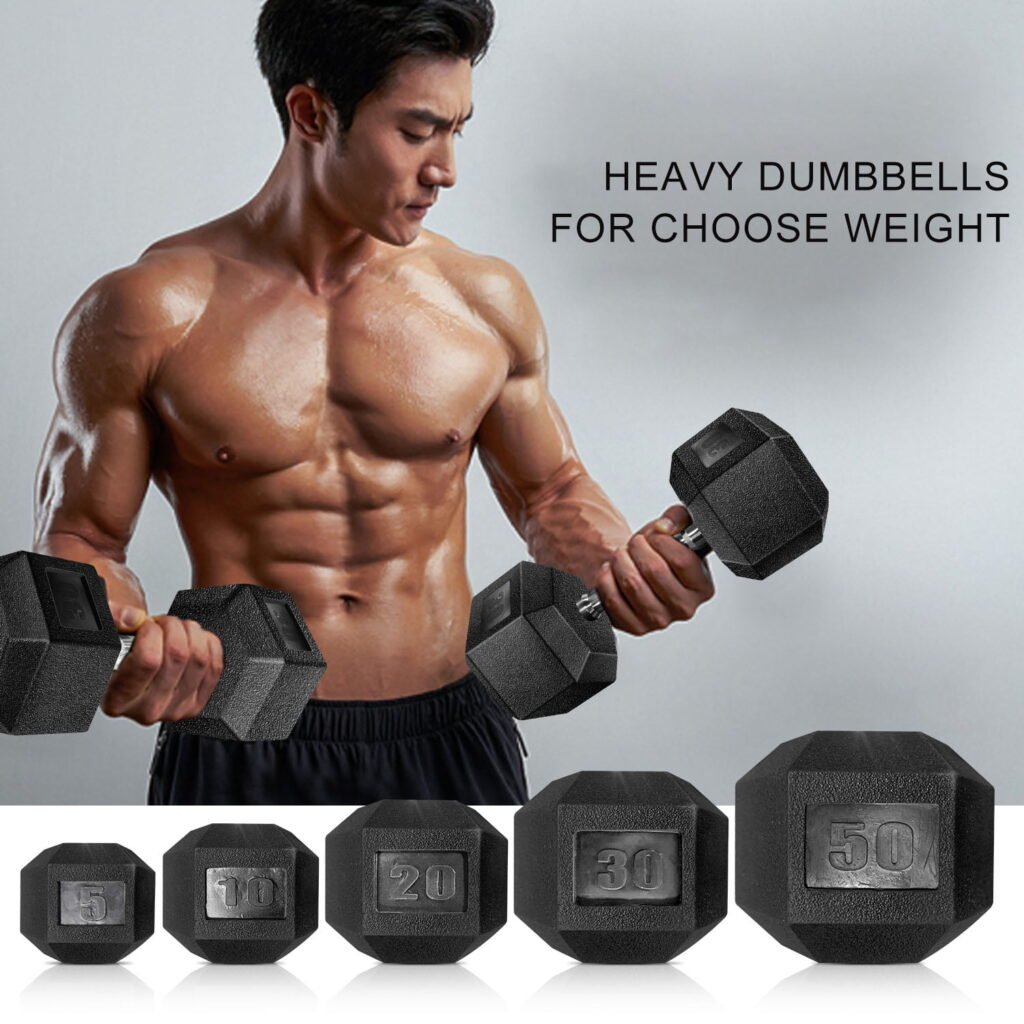 Hex dumbbells finishing with rubber coating comes in different variation