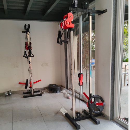 wall mount cable cross home gym setup
